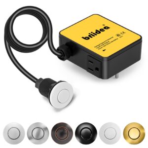 Garbage Disposal Air Switch Kit Sink Top Waste Disposal Stainless Steel White On/Off Air Button Food and Waste Disposals Part by Briidea, UL Listed