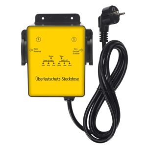 HAOC-01DE Steckdosenleiste mit Einstellbarer Leistung, ??berlastschutz und automatischer Wiederherstellung f??r den Anschluss von Zwei Hochleistungsger?ten, 1,7 m Kabel
