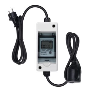 Mobiler Digitaler Stromz?hler, 230V Das Mobile Outdoor KWH Messger?t mit IP65 Wasserdicht, Gummischlauchkabel Tragbar f??r Wohnmobile Elektrofahrzeuge Haushalte Usw, HDB-01DE