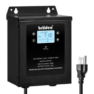 Low Voltage Transformer, 120W 120V AC to 12V AC Landscape Lighting Transformer with Built in Astronomical Timer and Dusk-to-Dawn Timer, Ideal for Spotlight Pathway Light