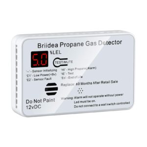 RV Propane Alarm, RV Propane Gas Detector with 85dB Loud Alarm, 12 VDC, White