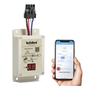 Bluetooth Trailer Brake Controller, Proportional Brake Controller with APP Control & LED Display, Boost Function for Smoother Braking, Ideal for Heavy-Duty & Frequent Towing (1-4 Axles)