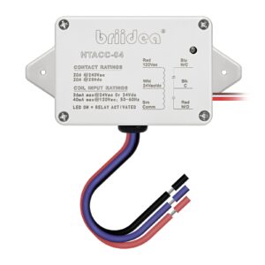 Enclosed Power Control Relay, 20 Amp SPDT Power Relay with 24 VAC/DC/120 VAC Coil, Compatible with HVAC, Temperature Controller Switches