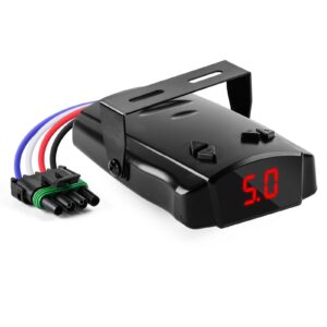 Trailer Brake Controller, Time-Delay Brake Controller for 1-4 Axle Trailers, Safety Protection with Overload/Short-Circuit Alerts for Light-Duty & Occasional Towing