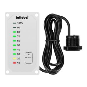 HRWL-01W Frischwassertankanzeige, F??llstandsanzeige f??r Wassertank mit LED-Anzeige, Angetrieben Durch 7-32V DC DC Netzteil, Sehr Gut Geeignet F??r Wohnmobile, Wohnwagen, Wei?
