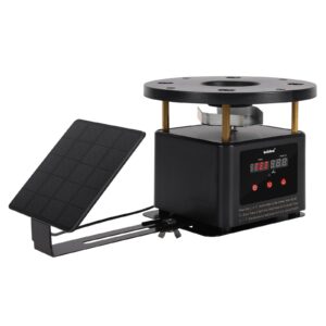 Deer Feeder Timer with Integrated Solar Panel, Digital Automatic Deer Feeder Motor and Timer Kit with 2-10in Solar Panel Telescopic Bracket, Metal Spin Plate