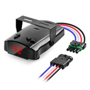 Proportional Trailer Brake Controller, Digital Electric Brake Control for 1-4 Axle Trailers, Smooth Stop Technology with Boost Mode, Compatible with Ford/GM/Chevy/Dodge/RAM/Toyota