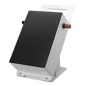 Solar Fence Charger, 5.6 Miles Solar Electric Fence Charger, 0.3 Joules, Easy to Carry & Install, Protect Your Livestock Garden Pasture from Wildlife, IP66 Waterproof, Save Your Money