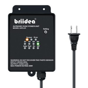 Outdoor Low Voltage Transformer, 60W 120V AC to 12V DC Landscape Light Transformer with Countdown Timer and Photocell Light Sensor, for Spotlight Pathway Light