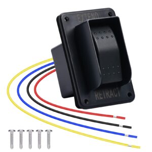 Power Stabilizer Switch, RV Electric Jack Switch with Harness 12V Extend Retract for Stabilizer Jacks, Black