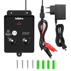 HEFC-04DE 230V Weidezaunger?t, 2-Meile 8 Acres 2-in-1 Elektrischer Zaunladeger?t betrieben von Batterie oder Netzadapter, 3 Joule, Sch??tzen Sie Ihr Vieh, Gartenweide vor Wildtieren