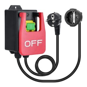 220V Einphasige Ein Aus Schalter, Sicherheitsschalter Nullspannungsschalter mit Steckdose, Maschinenschalter zum Schnellen Ausschalten von Fr?stisch und Anderen Elektrischen Ger?ten