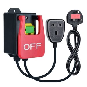 220V Single Phase On/Off Switch, Router Table Switch with Large Stop Sign Paddle Easy Contact for Quick Power Off for Table Saws and Other Electrical Equipment